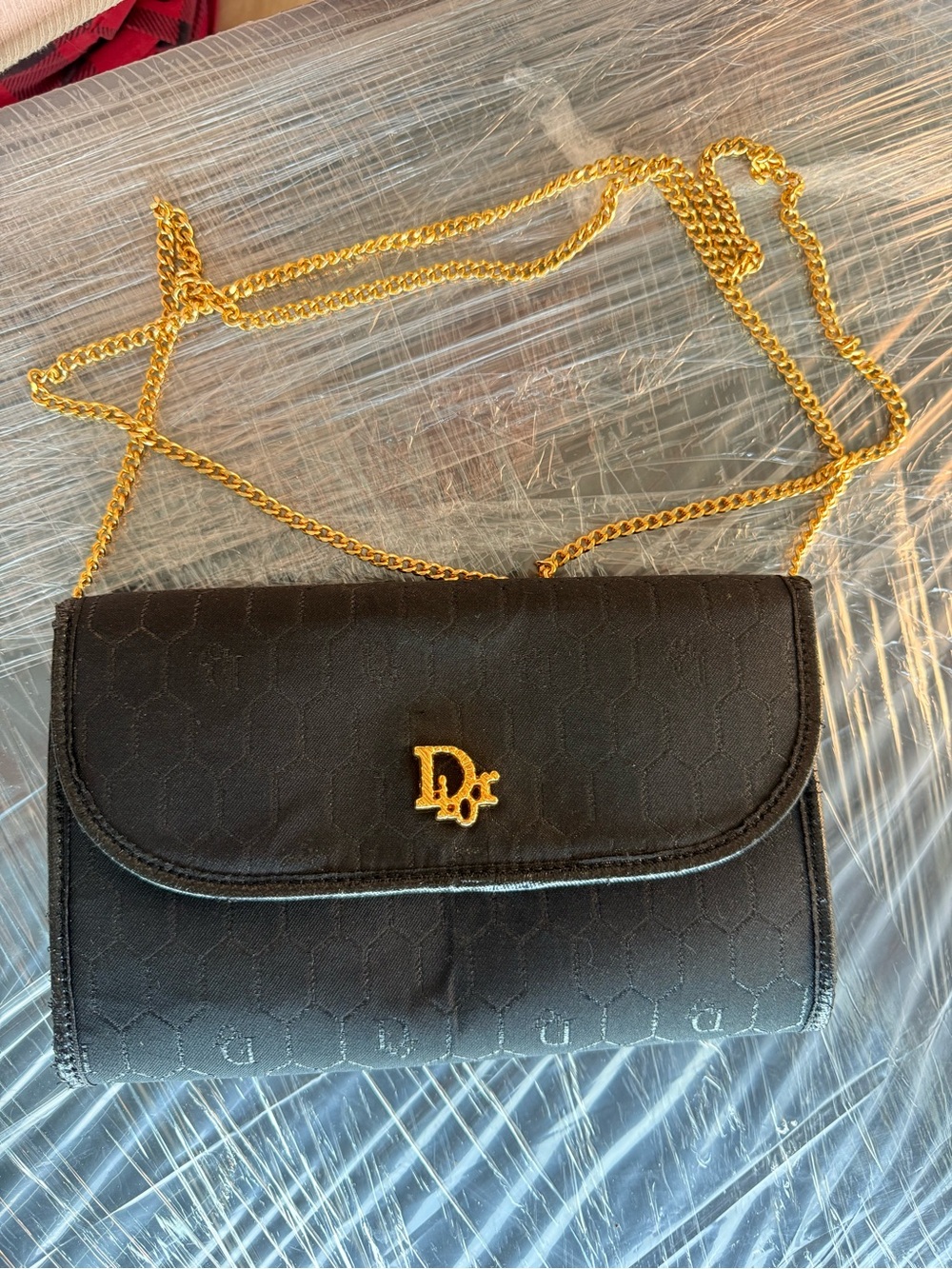 Pre-Loved Dior Diorissimo Trotter Canvas Chain Shoulder Bag